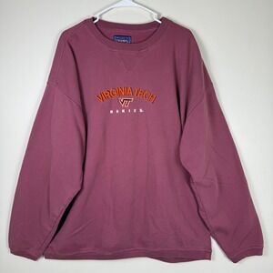 Vtg 90s Virginia Tech Hokies Classic Burgundy Pullover Sweatshirt Champs Sports